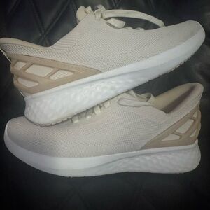 Women’s Knit Lace-Up Sneakers - Cream/Tan